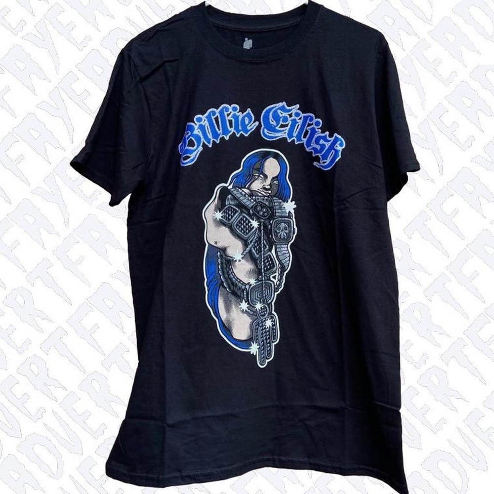 Billie Eilish Glitter T-Shirt - Picture 1 of 4